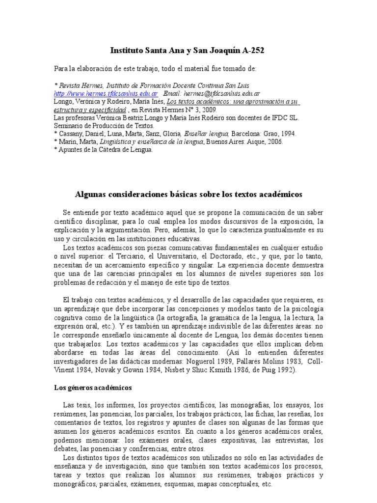 Textos académicos