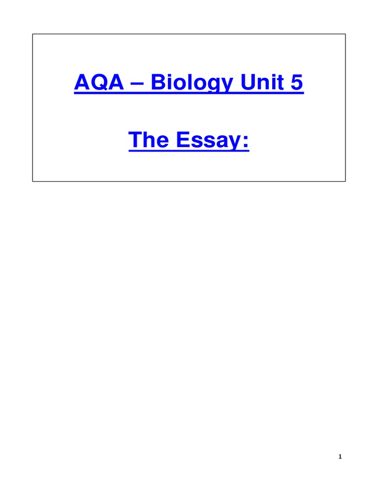 Aqa a2 biology synoptic essay questions