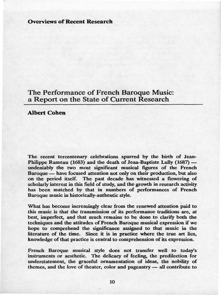 The Performance Of French Baroque Music Pdf Baroque Music Opera