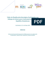 Planificación Estratégica con Enfoque de Género para Centroamérica y República Dominicana