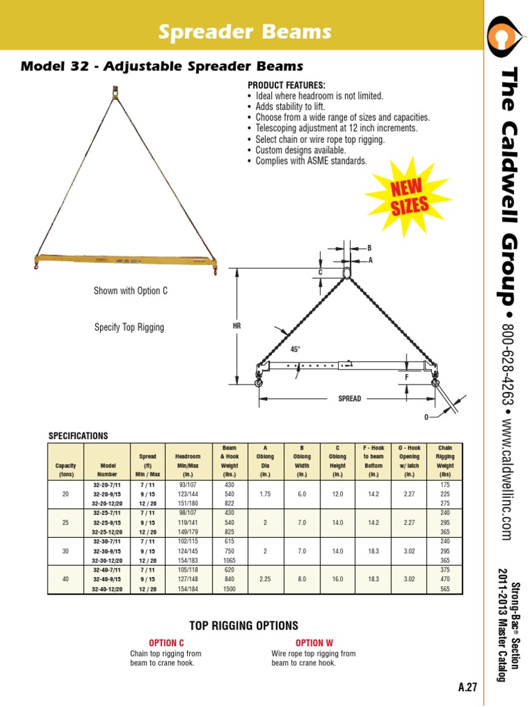 Spreader Beams NEW Sizes