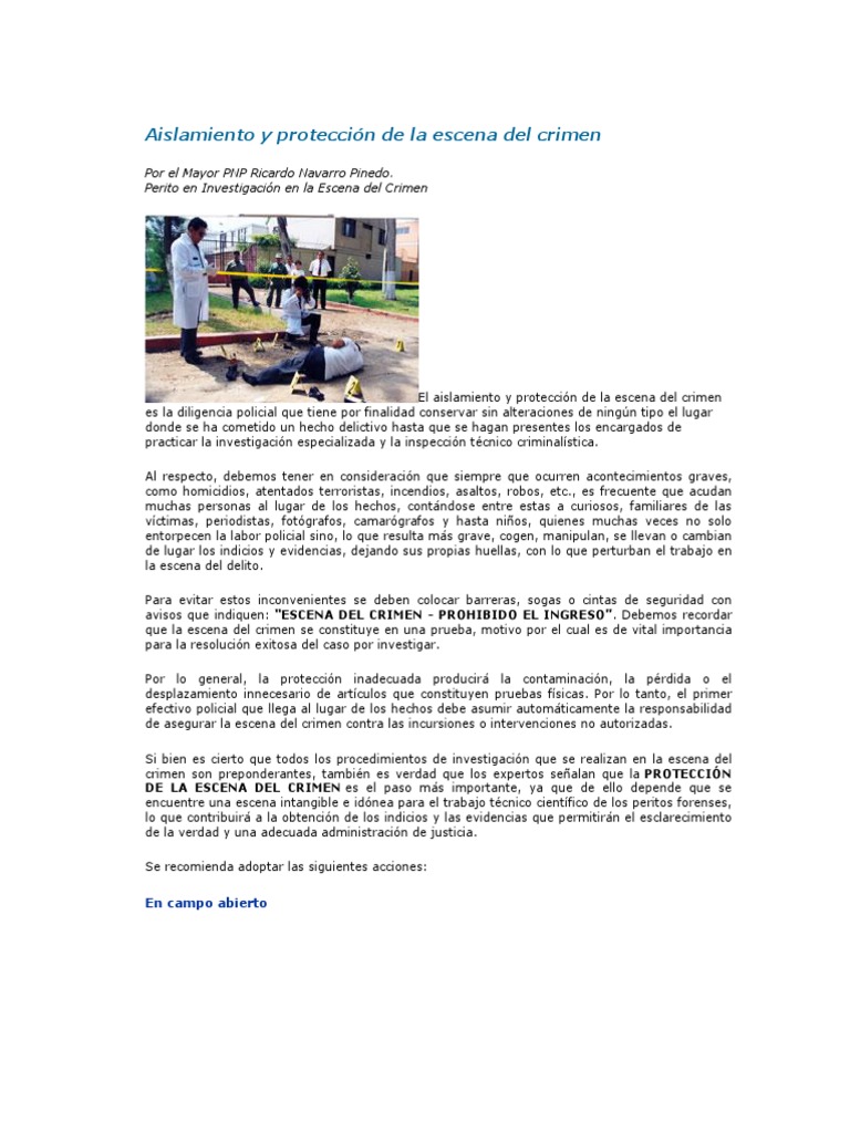 Aislamiento y Protección de La Escena Del Crimen | PDF