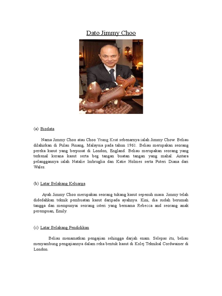 Biodata Jimmy Choo Pdf