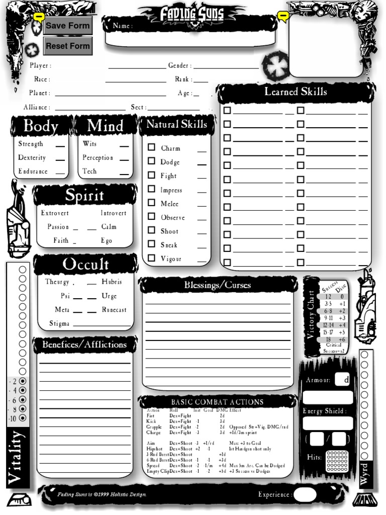 Character Sheet 2nd Edition | PDF
