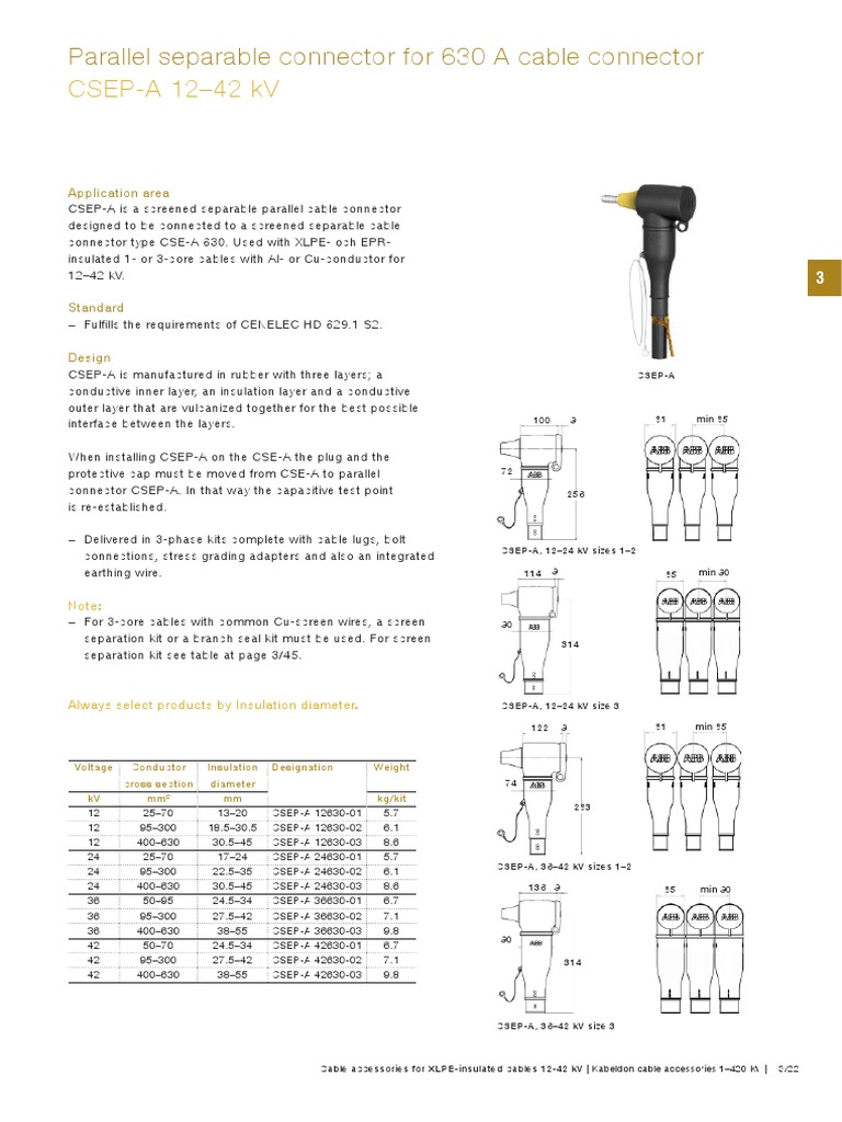 2013 Catalog KabeldonCA 1-420 KV CSEP-A 12-42 KV Pages 3-22 To 3-24 ...