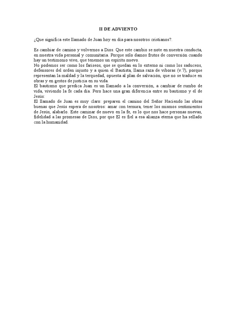 Llamado a la Conversión en Adviento | PDF