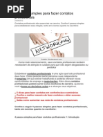 4 Passos Simples Para Fazer Contatos Profissionais