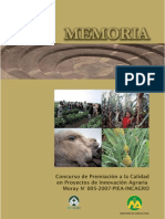 BVCI0000808 - Memoria del Concurso de Premiación a la Calidad en Proyectos de Innovación Agraria. Fondo de Premiación Moray