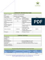 Candidate Information Form - Oil & Gas