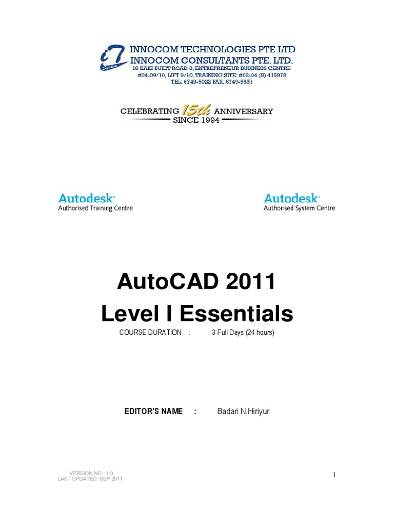AutoCAD 2011 ESS Handout | PDF | Auto Cad | Page Layout