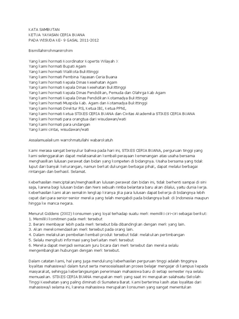 Contoh Contoh Teks Sambutan Ketua Yayasan Kumpulan Referensi Teks Pidato