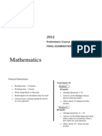 WRP Examination Mathematics 2012