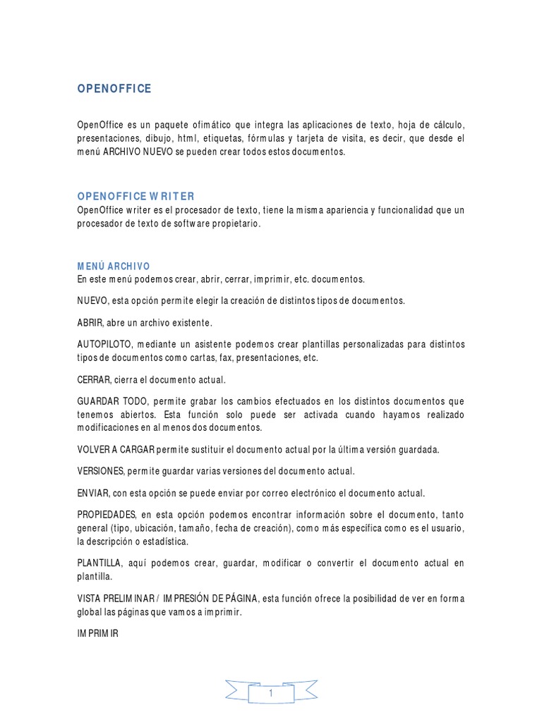 Introducción a OpenOffice Writer | PDF | Informática | Software