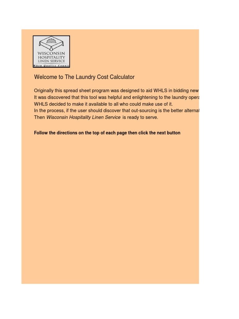 The Laundry Cost Calculator PDF Laundry Labour Economics