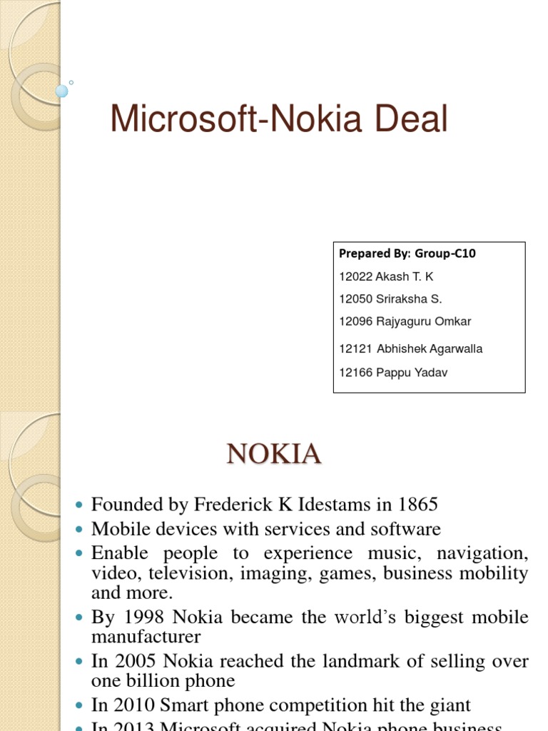 Microsoft-Nokia Acquisition Overview | PDF | Nokia | Microsoft
