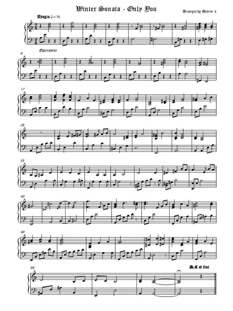 Download 121928604 Only You Winter Sonata Piano Violin | Compositions | Chamber Music