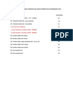 Lista de Compra para o Projeto Do Novo Suporte Do Alternador 120a