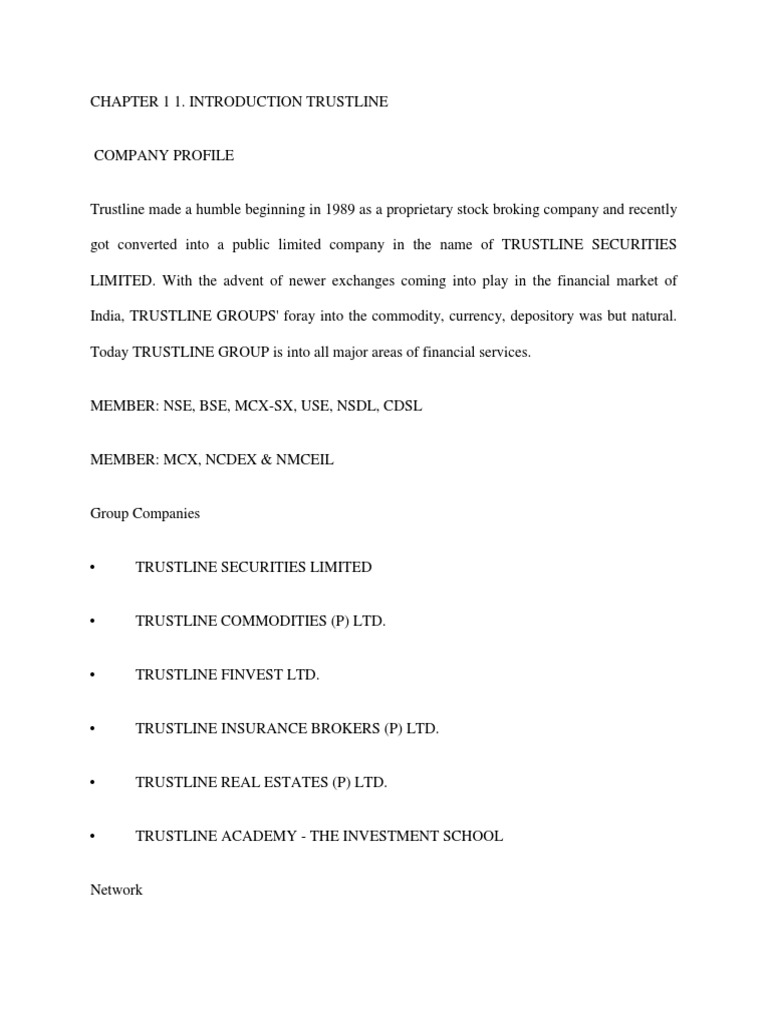 Trustline Securities Overview and Services | PDF | Securities (Finance ...