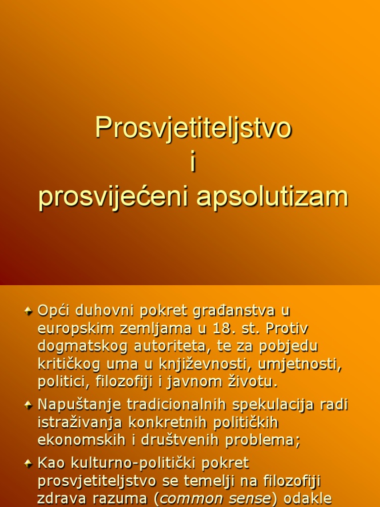 Prosvjetiteljstvo | PDF