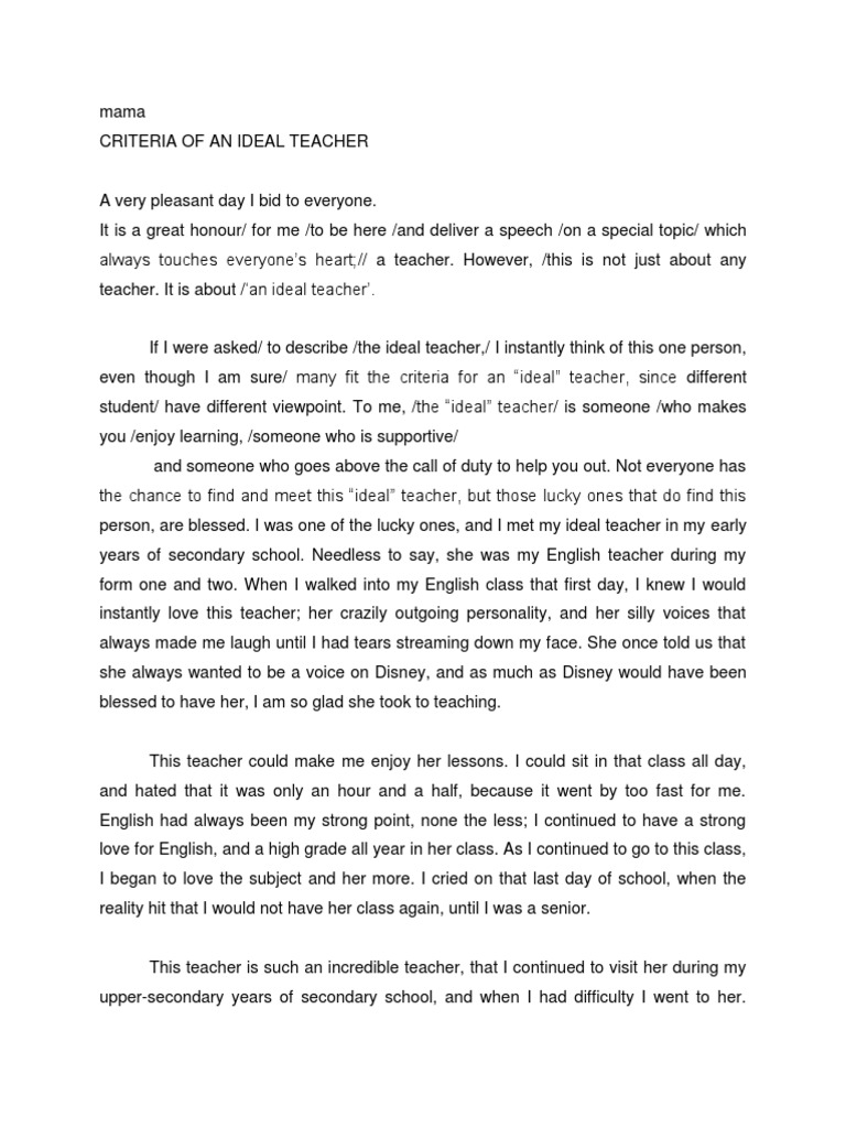 Criteria for an Ideal Teacher | PDF | Classroom | Teachers