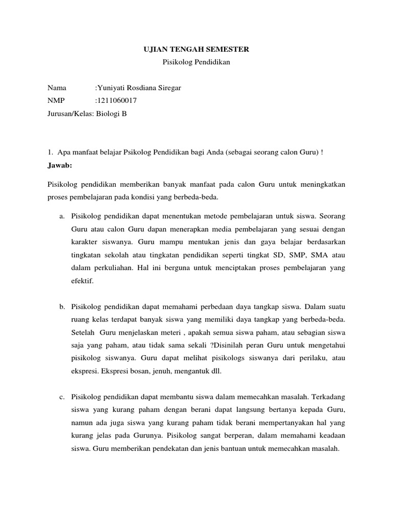 Manfaat Mempelajari Psikologi Pendidikan Bagi Calon Guru