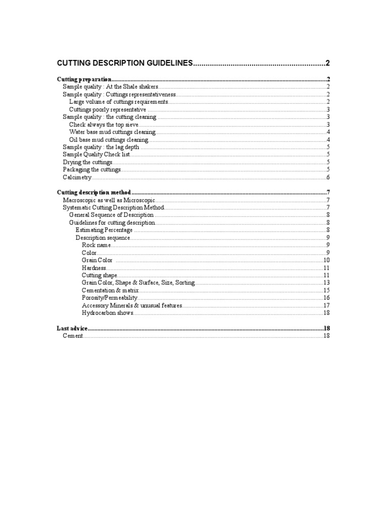 Cutting Description Guidelines for Lithologists | PDF | Clastic Rock ...