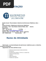 APRESENTAÇÃO MACROMETAIS