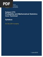 Subject CT3 Probability and Mathematical Statistics Core Technical Syllabus