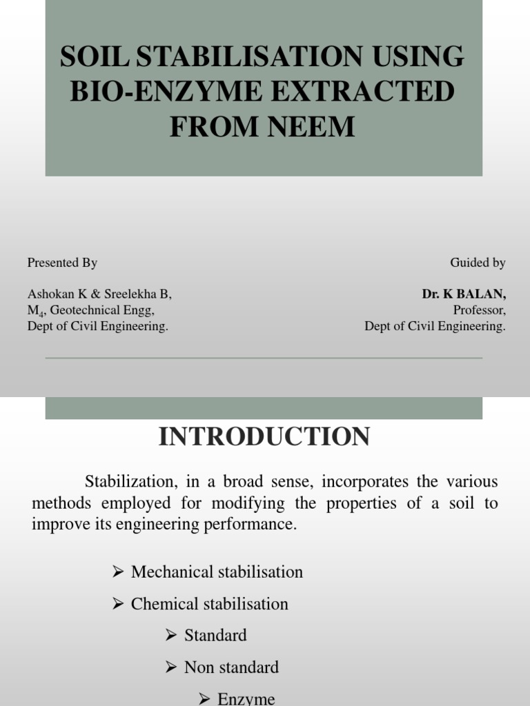 soil stabilization using bioenzyme Soil Properties Of Water