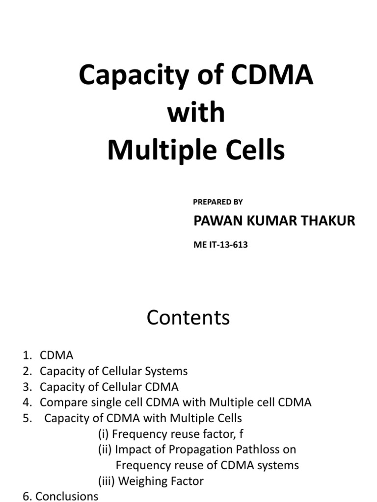 Capacity of CDMA With Multiple Cells | PDF | Code Division Multiple ...
