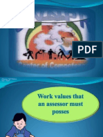 Desirable Work Values of an Assessor