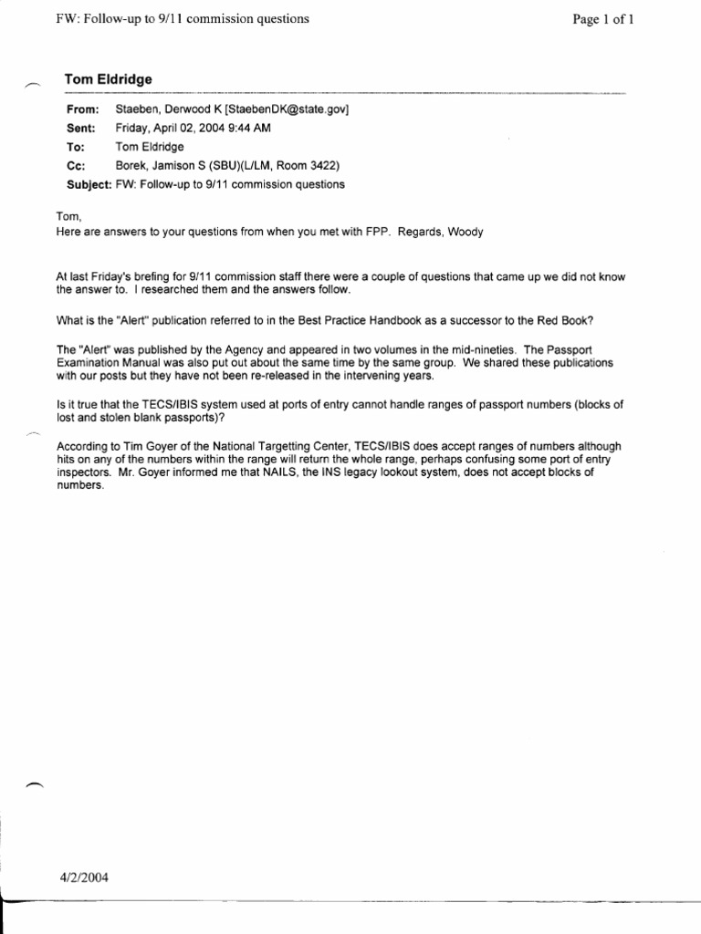 T5 1 Misc Files Re Dos Visa Policy 2 Of 3 Fdr 4 2 04 Staeben Email Re Alert Red Book And Tecs Ibis System Government And Personhood Government