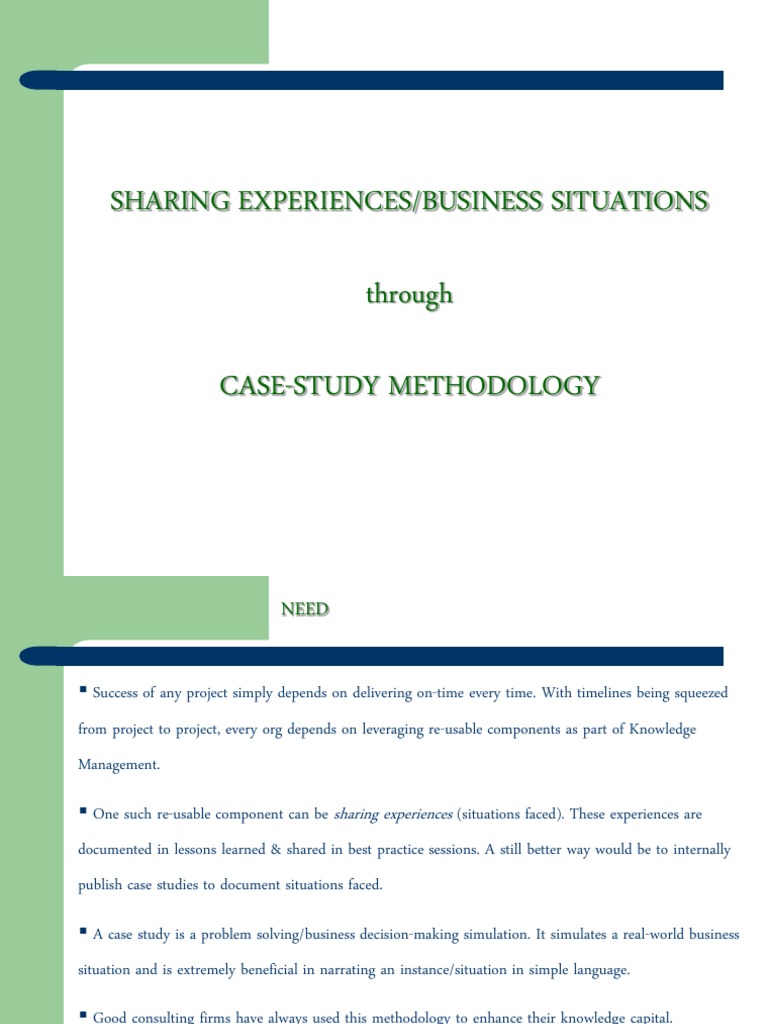 Case Study Methodology for Knowledge Sharing | PDF | Business