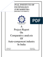 Project Report On Comparative Analysis of Auto Component Industry in India