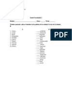 Control Vocabulario 1