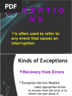 Exceptio NS: Is Often Used To Refer To Any Event That Causes An Interruption