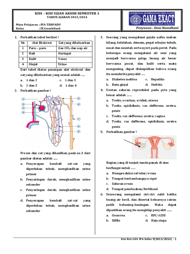 Doc Soal Ekskresi Kelas 9