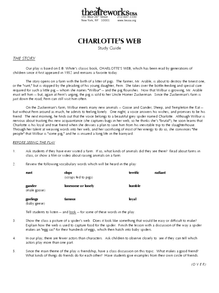 Charlotte's Web Study Guide | PDF