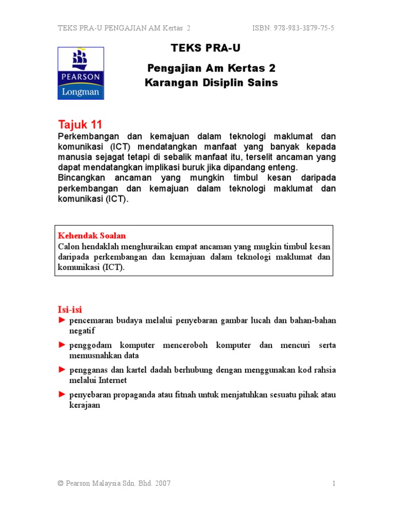 Tajuk 11 Ancaman Ict Pdf