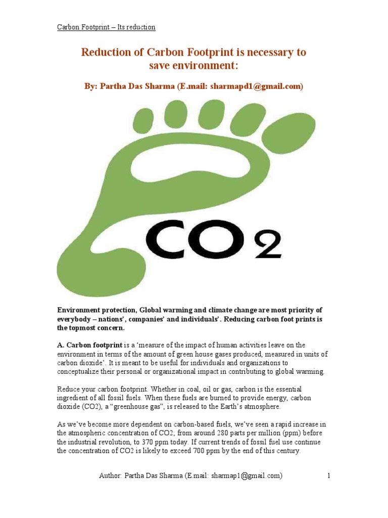 Reduction of Carbon Footprint | PDF | Greenhouse Gas | Kyoto Protocol