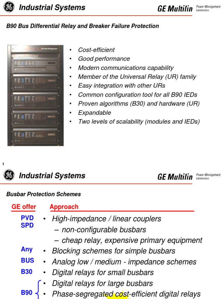 B90 Bus Differential Relay and Breaker Failure Protection | PDF | Relay ...