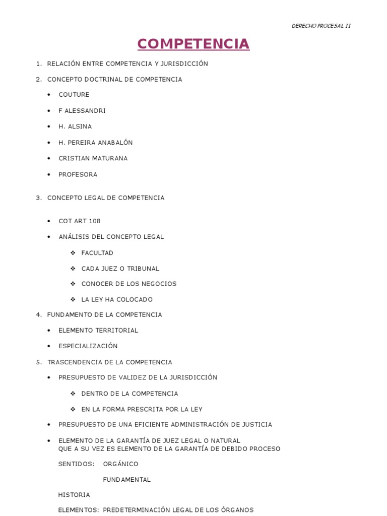 Competencia en Derecho Procesal Civil | PDF | Competencia (ley ...