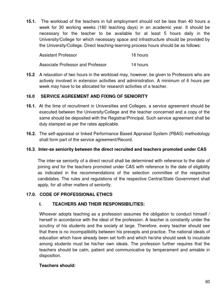 UGC Norms Professional Ethics For Teachers PDF Profession Professor
