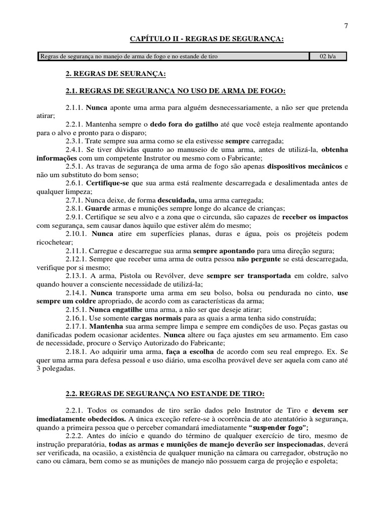 Regras de Segurança em Estandes de Tiro | PDF | Munição | Arma, image size:768x1024