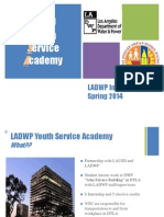 Lausd Outh Ervice Cademy: LADWP Internship Spring 2014