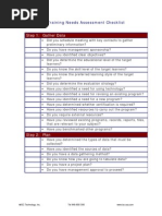 Training Needs Assessment Checklist