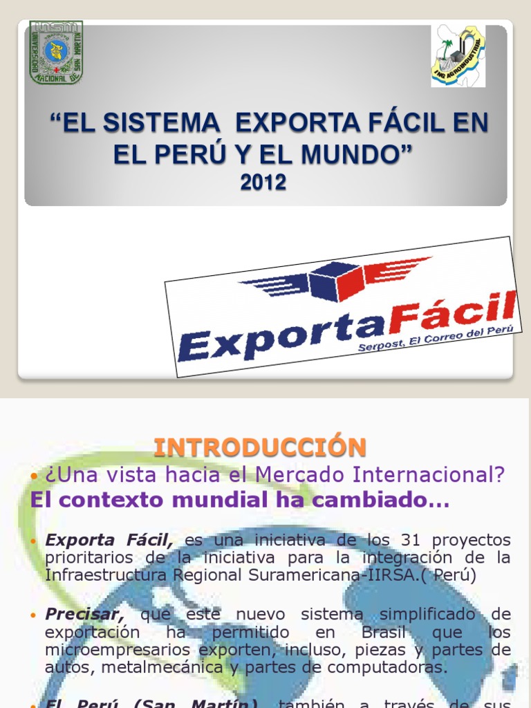 Exporta Facil Exposicion Pdf Exportaciones Perú