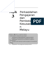 Topik 3 Perkaedahan Pengajarandan Pembelajaran Kesusasteraan Melayu
