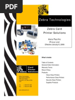 Zebra Pricelist 01 2009