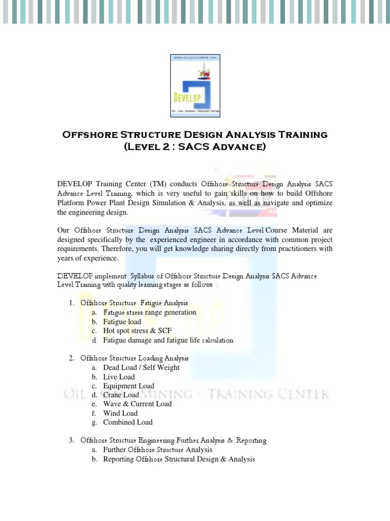 SACS Advanced Offshore Structure Design Analysis | PDF